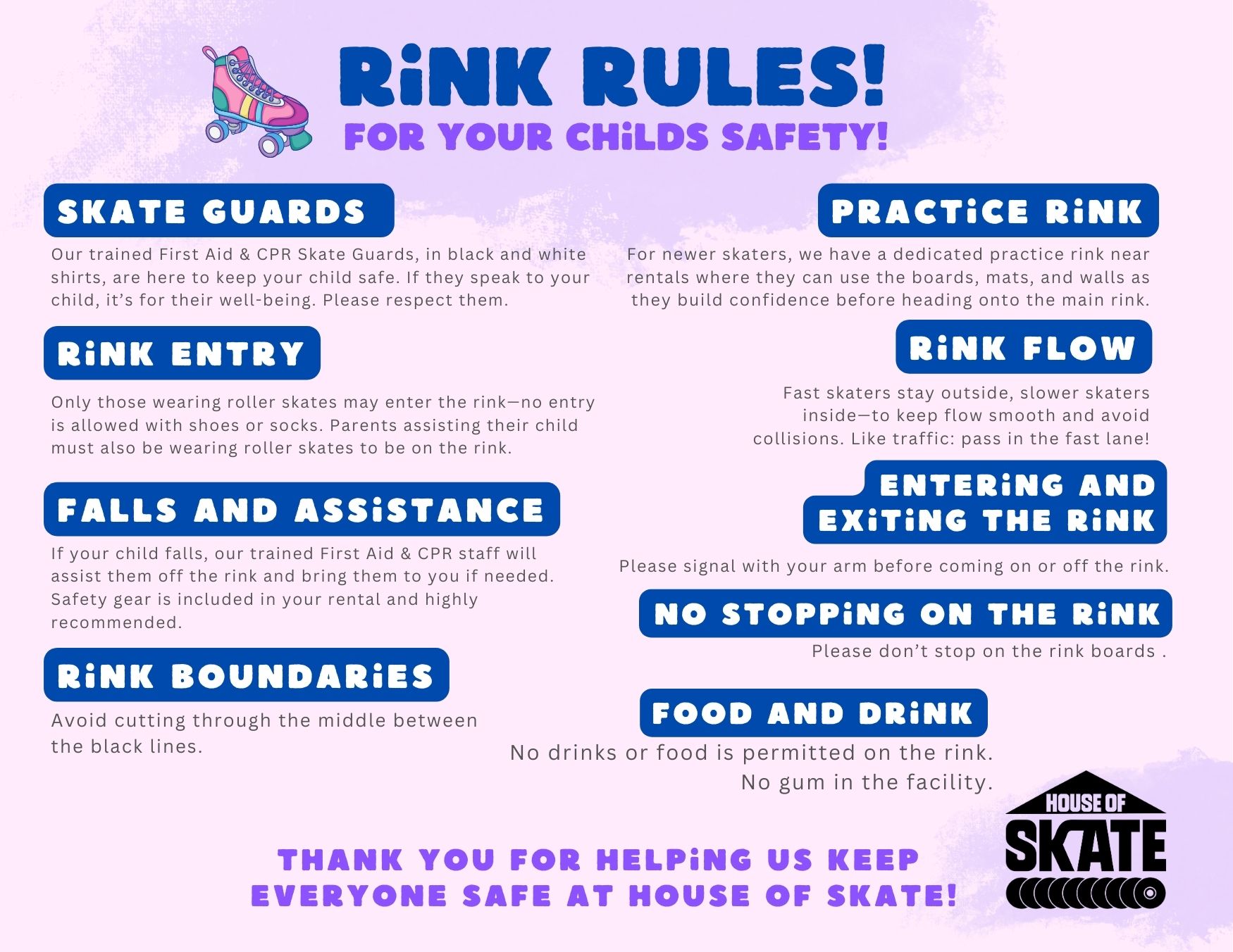 rink rules! (11 x 8.5 in) (2) calgary roller rink